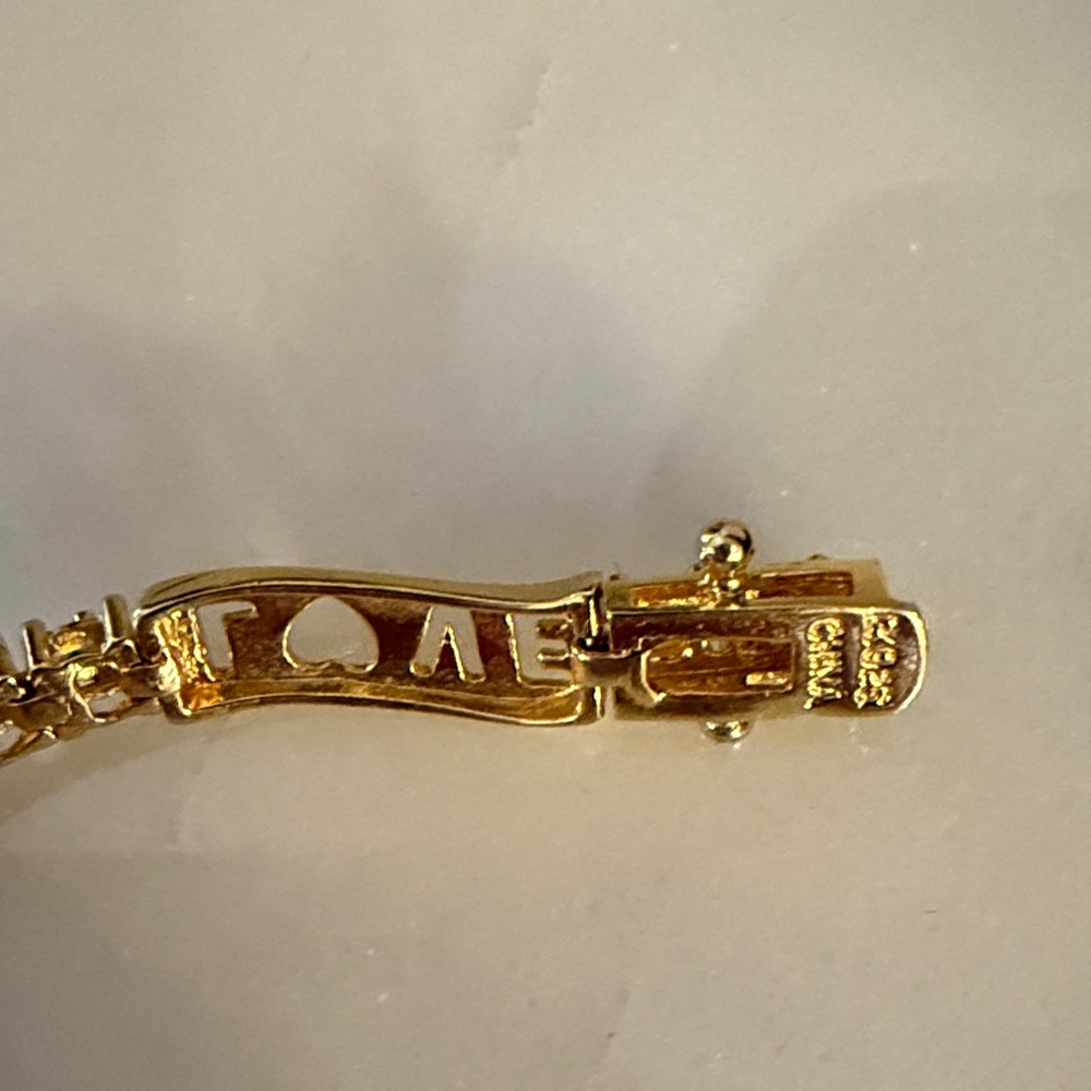 Gold-Tone Love Hope Faith Bracelet with the silver tone design feature - Picture 4 of 15